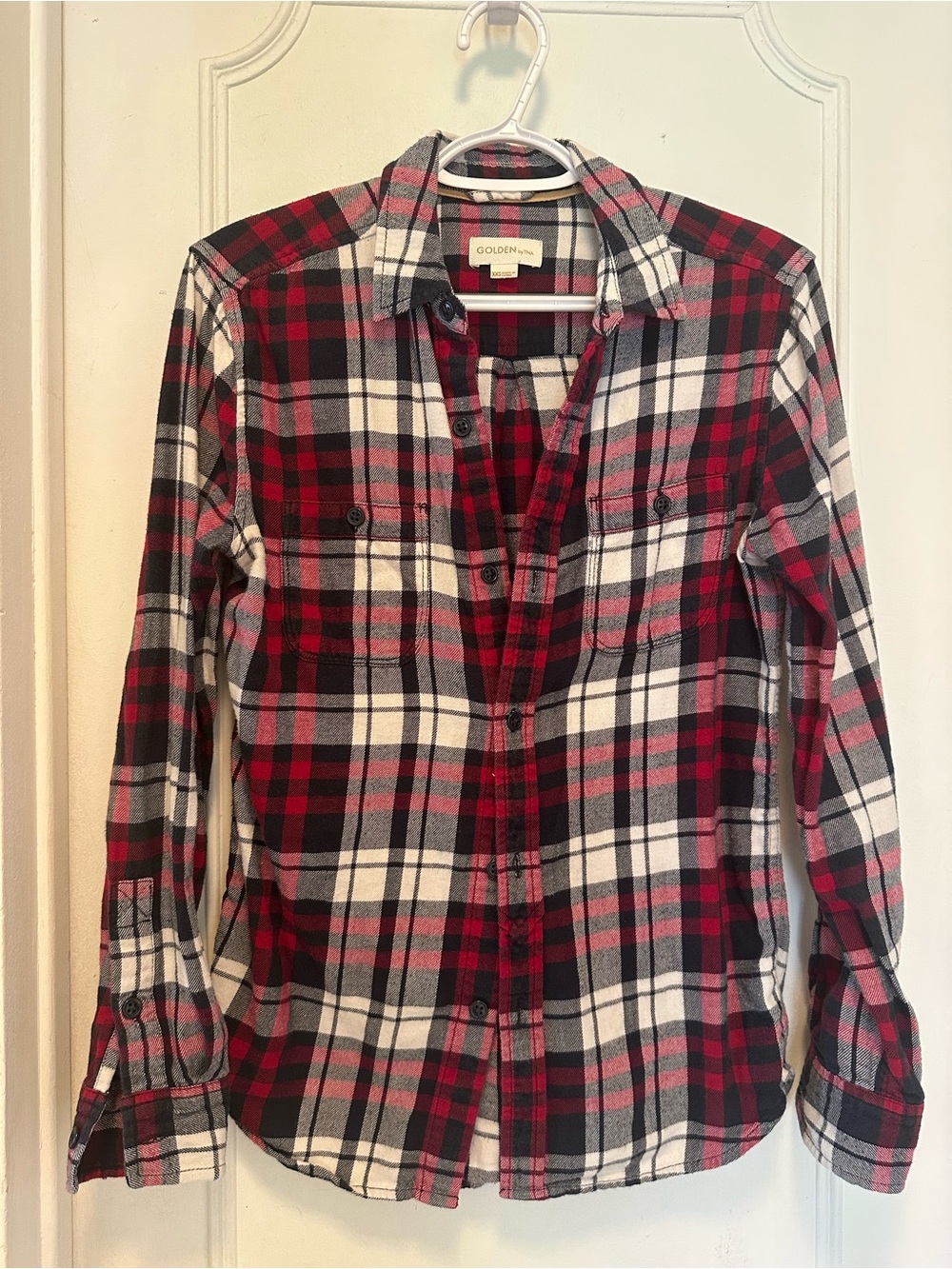 Golden by TNA Red & Black Plaid Button-Up Shirt